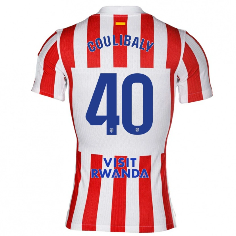 Danxen Män Izan Coulibaly #40 Röd Vit Hemmatröja Matchtröjor 2025/26 Tröjor T-Tröja
