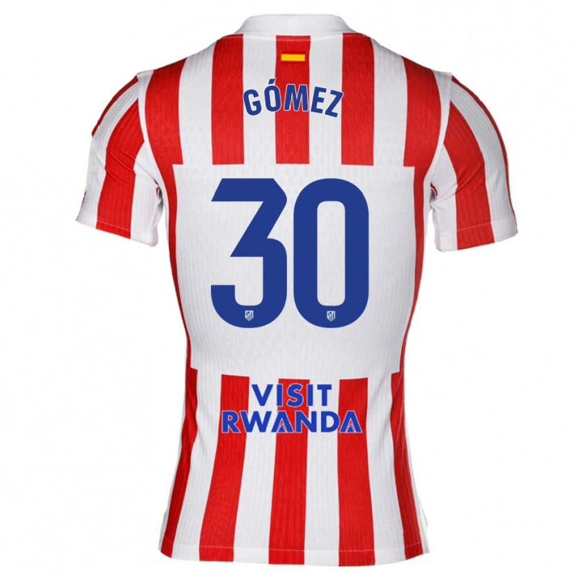 Danxen Män Rubén Gómez #30 Röd Vit Hemmatröja Matchtröjor 2025/26 Tröjor T-Tröja