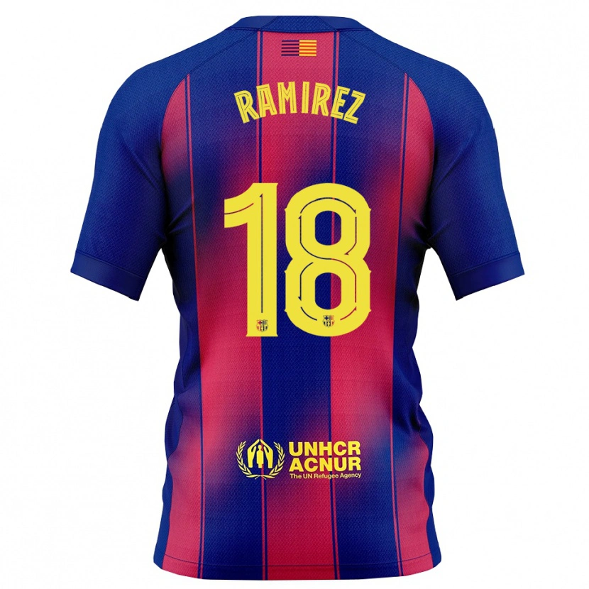 Danxen Män Emma Ramirez #18 Blå Röd Hemmatröja Matchtröjor 2025/26 Tröjor T-Tröja