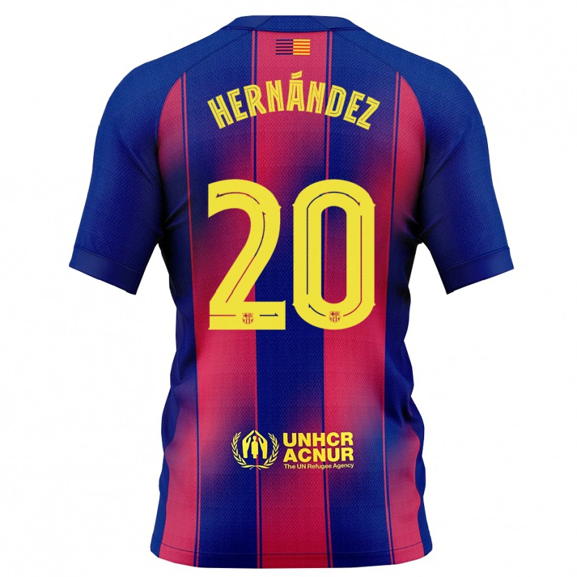 Danxen Män Unai Hernández #20 Blå Röd Hemmatröja Matchtröjor 2025/26 Tröjor T-Tröja