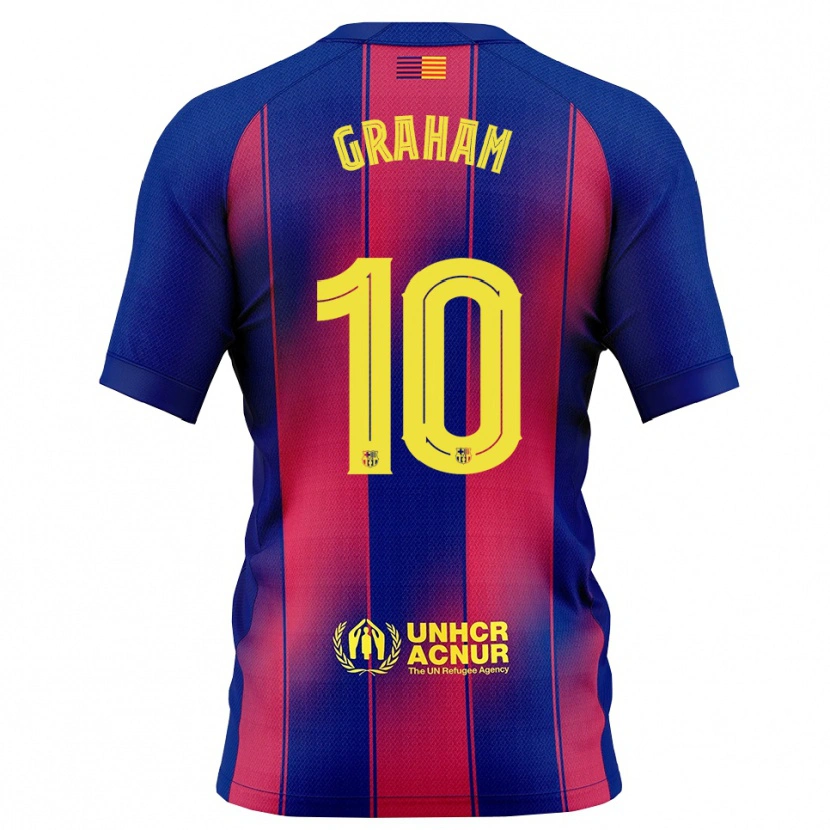 Danxen Män Caroline Graham Hansen #10 Blå Röd Hemmatröja Matchtröjor 2025/26 Tröjor T-Tröja