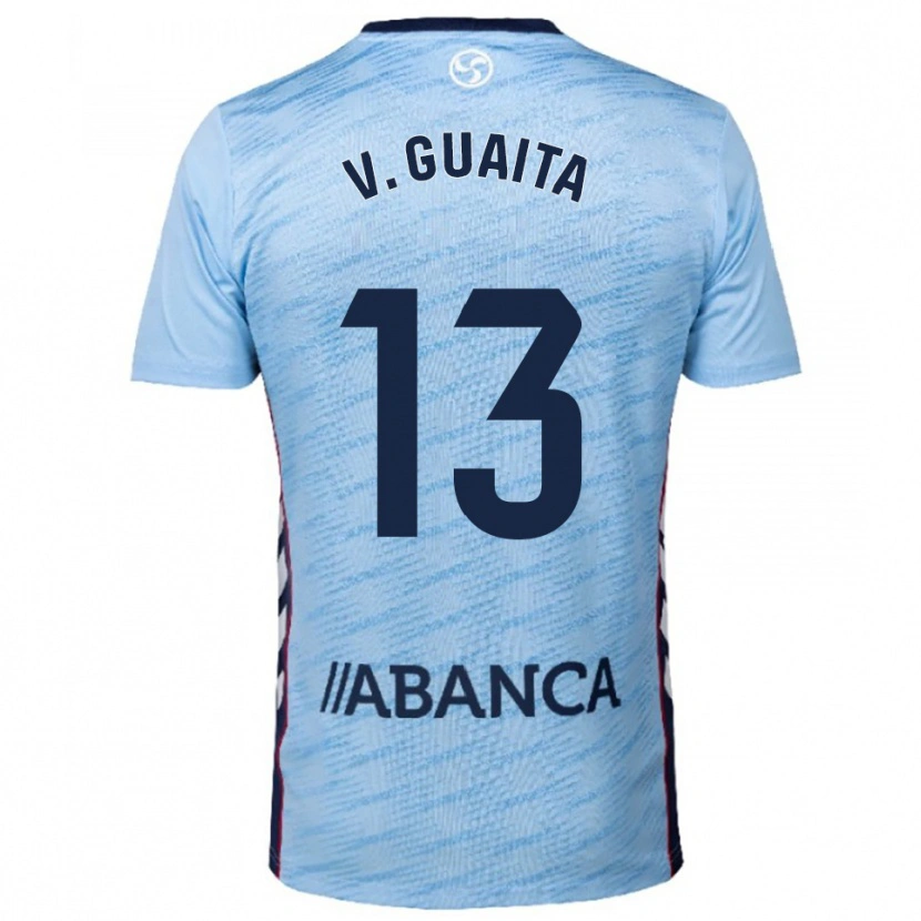 Danxen Män Vicente Guaita #13 Himmelsblå Röd Hemmatröja Matchtröjor 2025/26 Tröjor T-Tröja