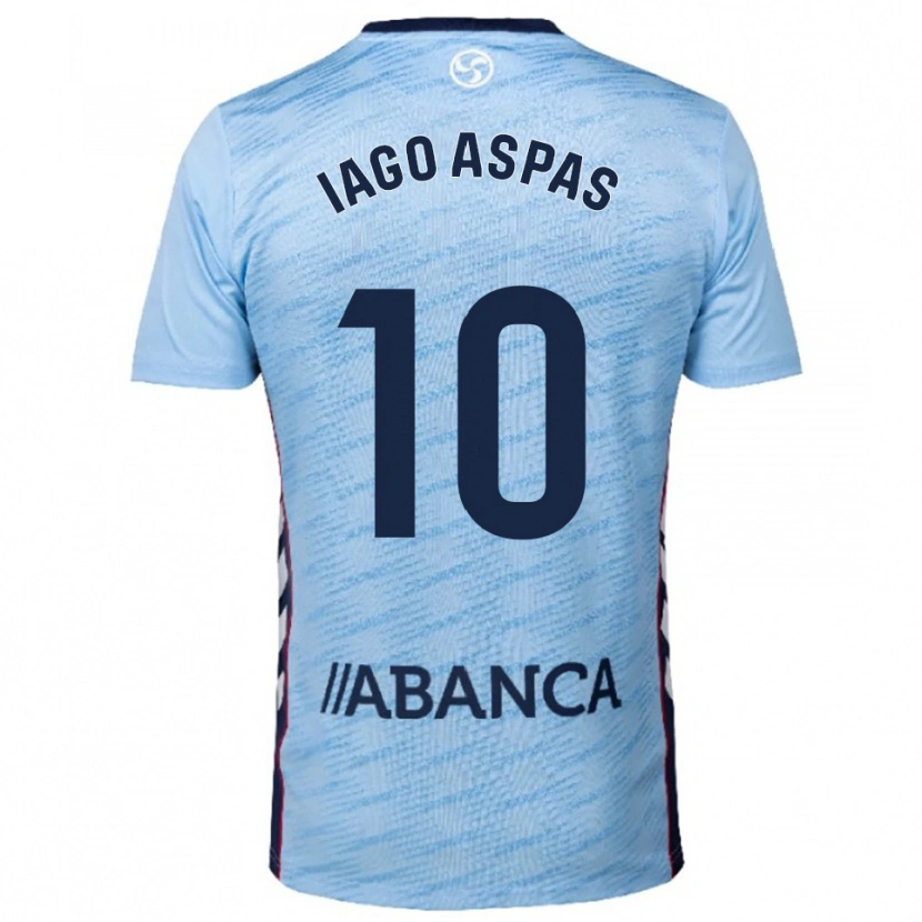 Danxen Män Iago Aspas #10 Himmelsblå Röd Hemmatröja Matchtröjor 2025/26 Tröjor T-Tröja