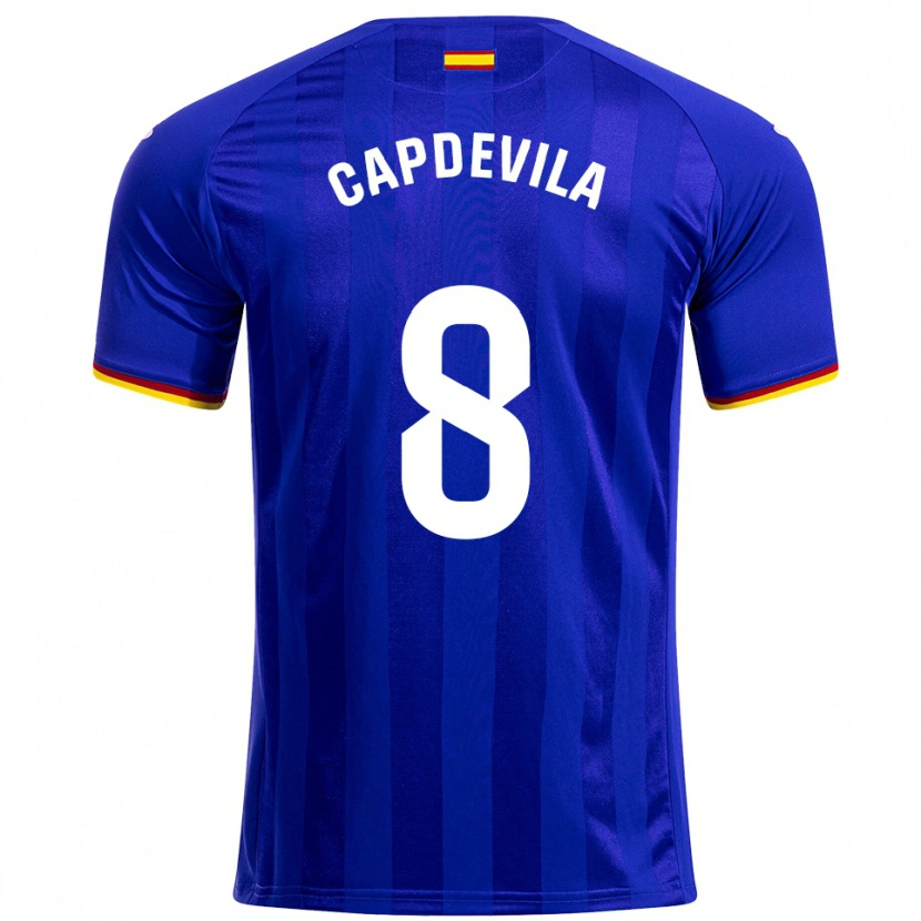 Danxen Män Adrià Capdevila #8 Blå Röd Gul Hemmatröja Matchtröjor 2025/26 Tröjor T-Tröja