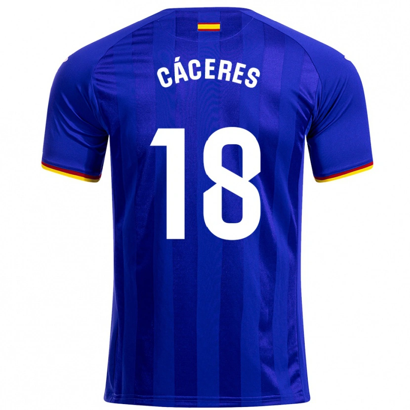 Danxen Män Damián Cáceres #18 Blå Röd Gul Hemmatröja Matchtröjor 2025/26 Tröjor T-Tröja