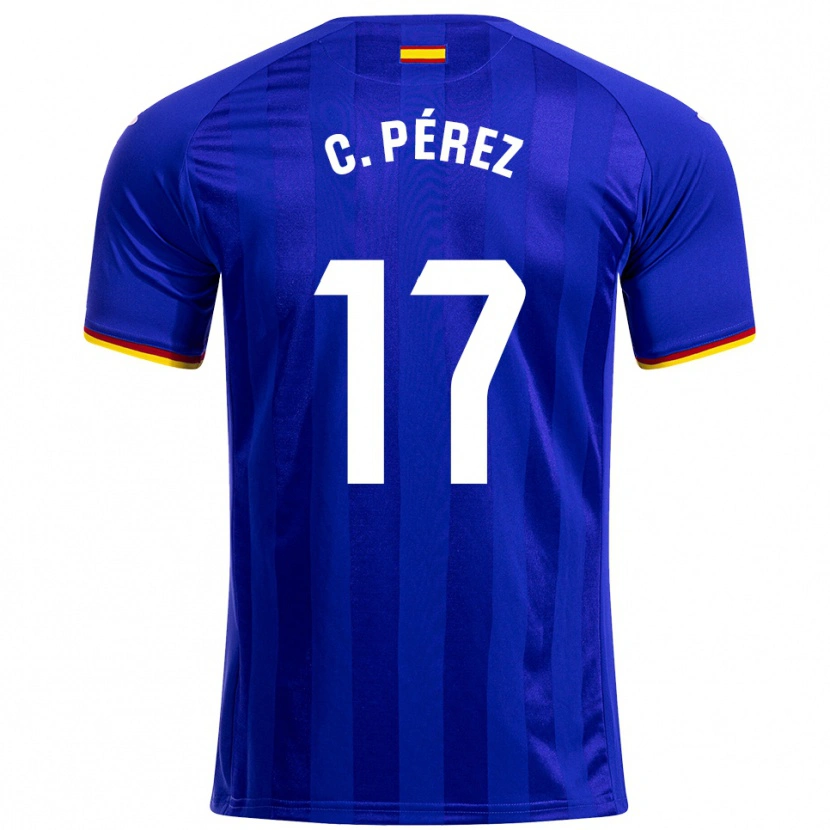 Danxen Män Carles Perez #17 Blå Röd Gul Hemmatröja Matchtröjor 2025/26 Tröjor T-Tröja