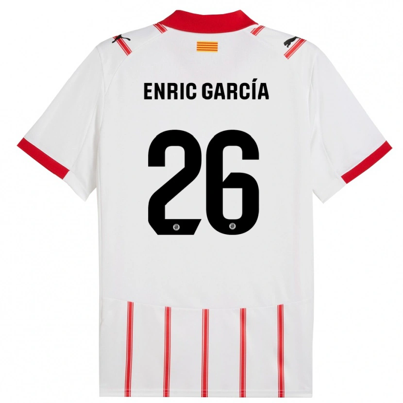 Danxen Män Enric García #26 Vit Röd Hemmatröja Matchtröjor 2025/26 Tröjor T-Tröja