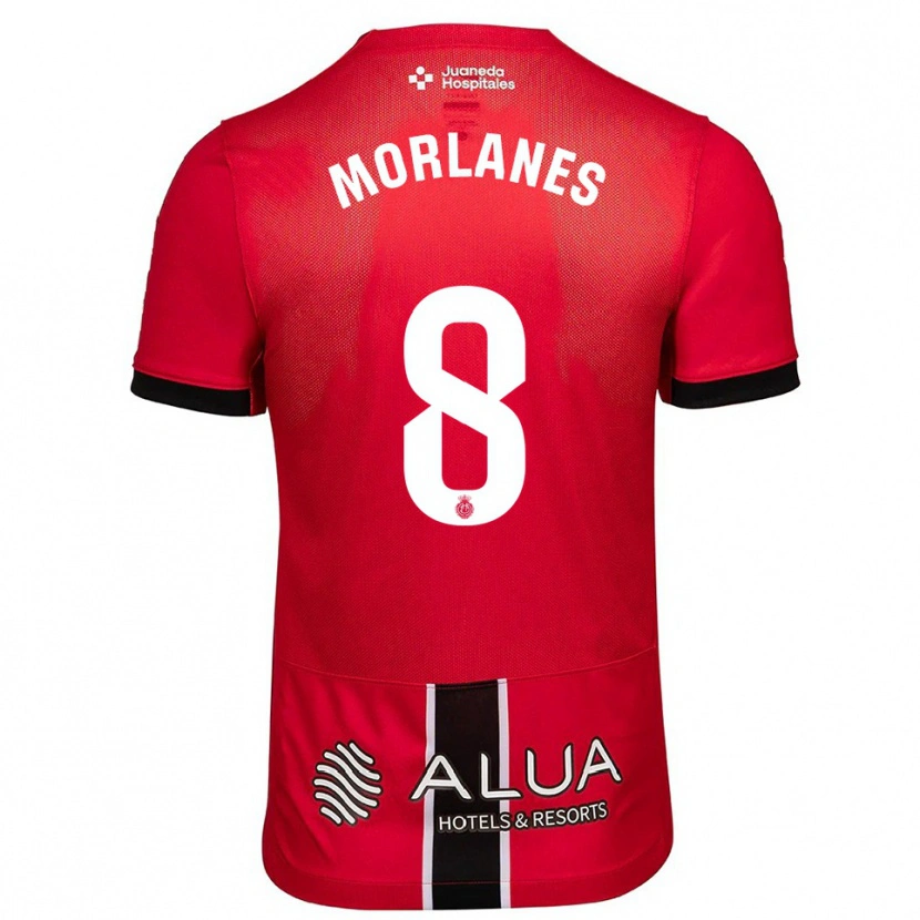 Danxen Män Manu Morlanes #8 Röd Svart Hemmatröja Matchtröjor 2025/26 Tröjor T-Tröja