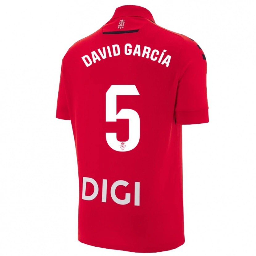 Danxen Män David García #5 Röd Svart Hemmatröja Matchtröjor 2025/26 Tröjor T-Tröja