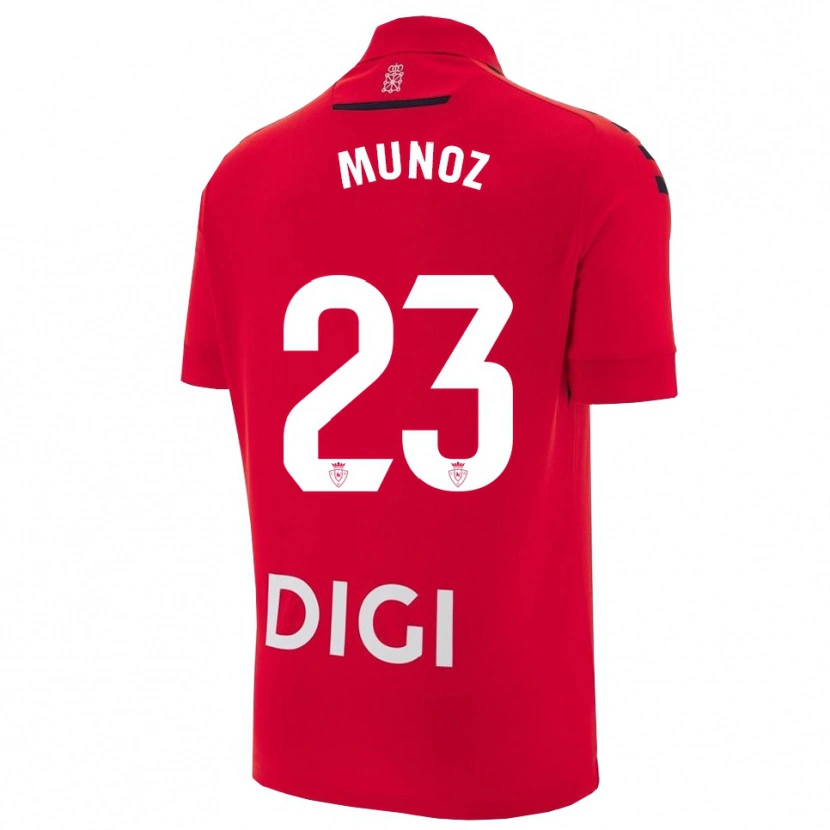 Danxen Män Víctor Muñoz #23 Röd Svart Hemmatröja Matchtröjor 2025/26 Tröjor T-Tröja