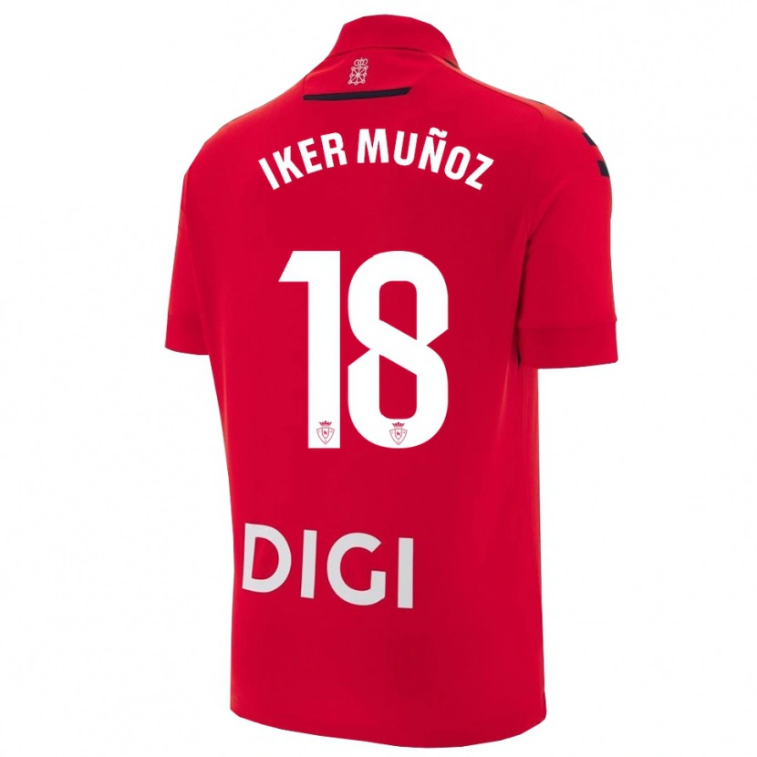 Danxen Män Iker Muñoz #18 Röd Svart Hemmatröja Matchtröjor 2025/26 Tröjor T-Tröja