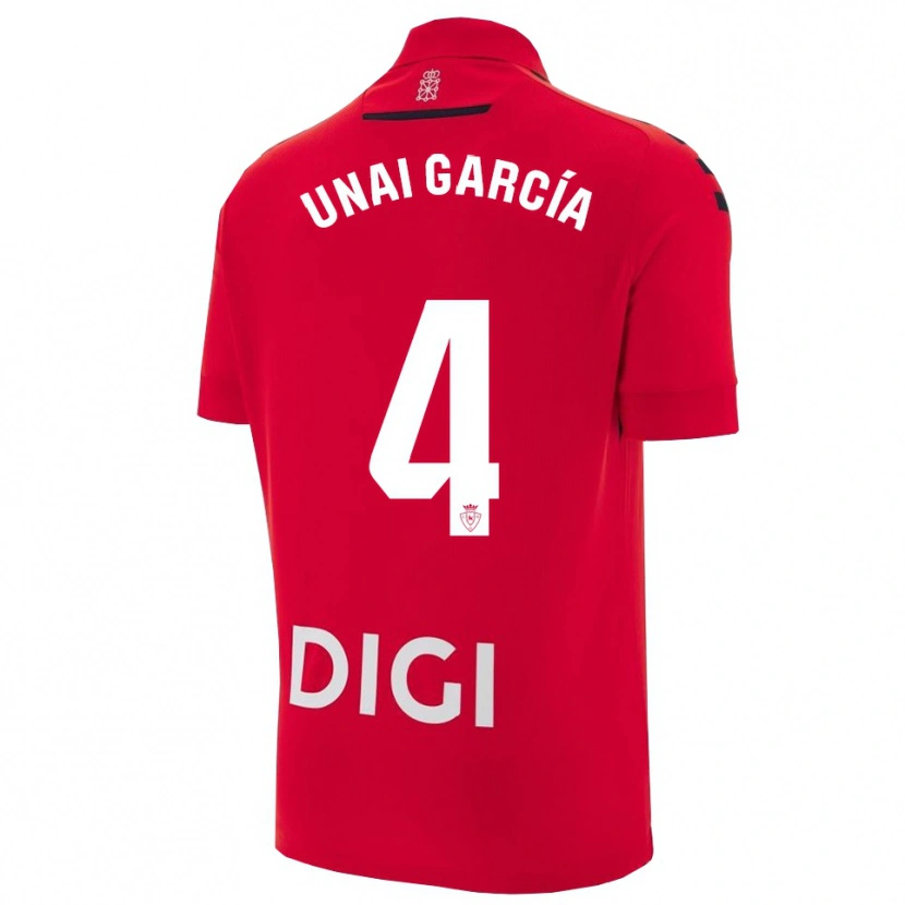 Danxen Män Unai García #4 Röd Svart Hemmatröja Matchtröjor 2025/26 Tröjor T-Tröja