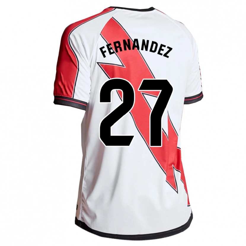 Danxen Män Pelayo Fernández #27 Vit Röd Hemmatröja Matchtröjor 2025/26 Tröjor T-Tröja