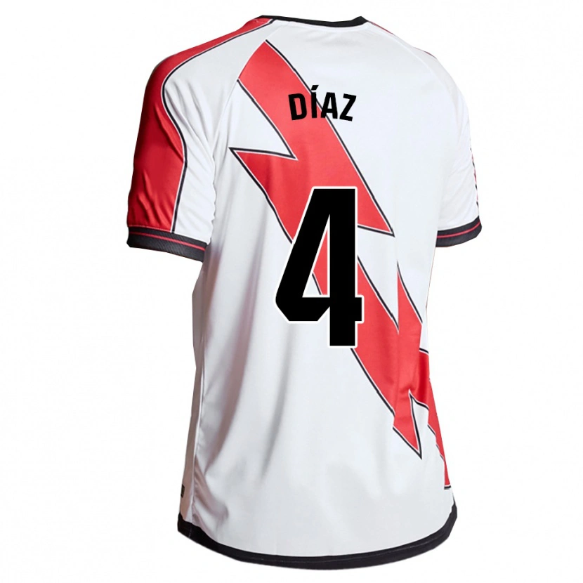 Danxen Män Pedro Díaz #4 Vit Röd Hemmatröja Matchtröjor 2025/26 Tröjor T-Tröja