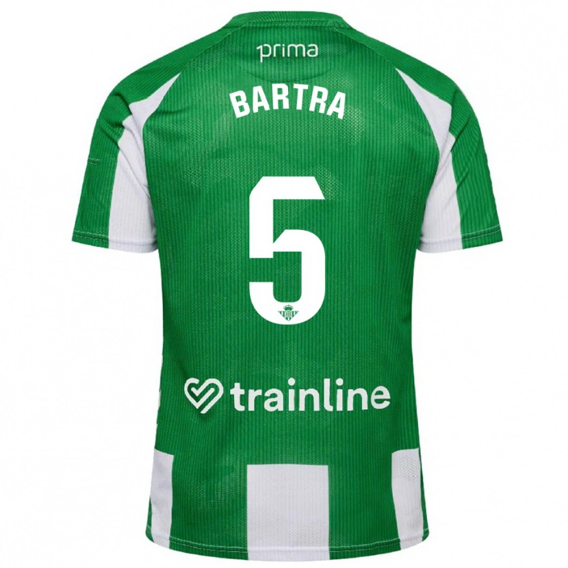 Danxen Män Marc Bartra #5 Grön Vit Hemmatröja Matchtröjor 2025/26 Tröjor T-Tröja