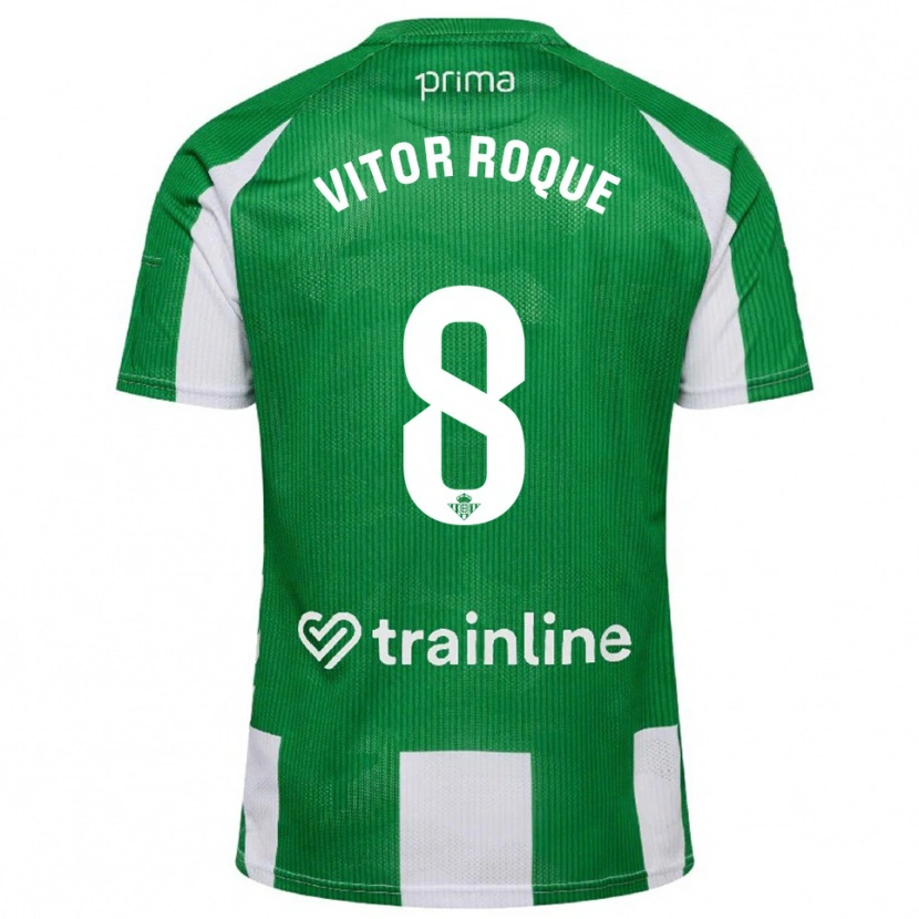 Danxen Män Vitor Roque #8 Grön Vit Hemmatröja Matchtröjor 2025/26 Tröjor T-Tröja