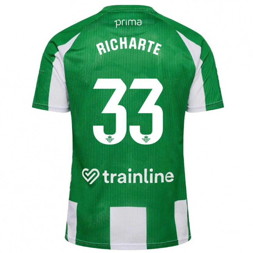 Danxen Män Rubén Richarte #33 Grön Vit Hemmatröja Matchtröjor 2025/26 Tröjor T-Tröja