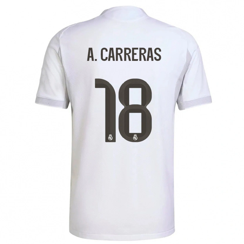 Danxen Män Álvaro Carreras #18 Vit Gul Hemmatröja Matchtröjor 2025/26 Tröjor T-Tröja