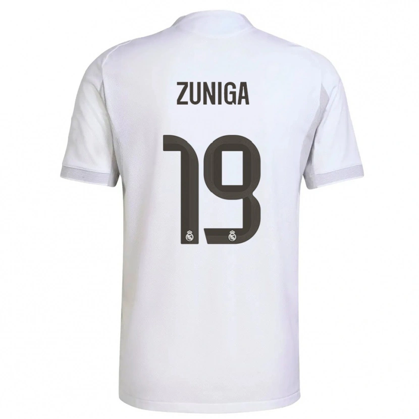 Danxen Män Loren Zúñiga #19 Vit Gul Hemmatröja Matchtröjor 2025/26 Tröjor T-Tröja