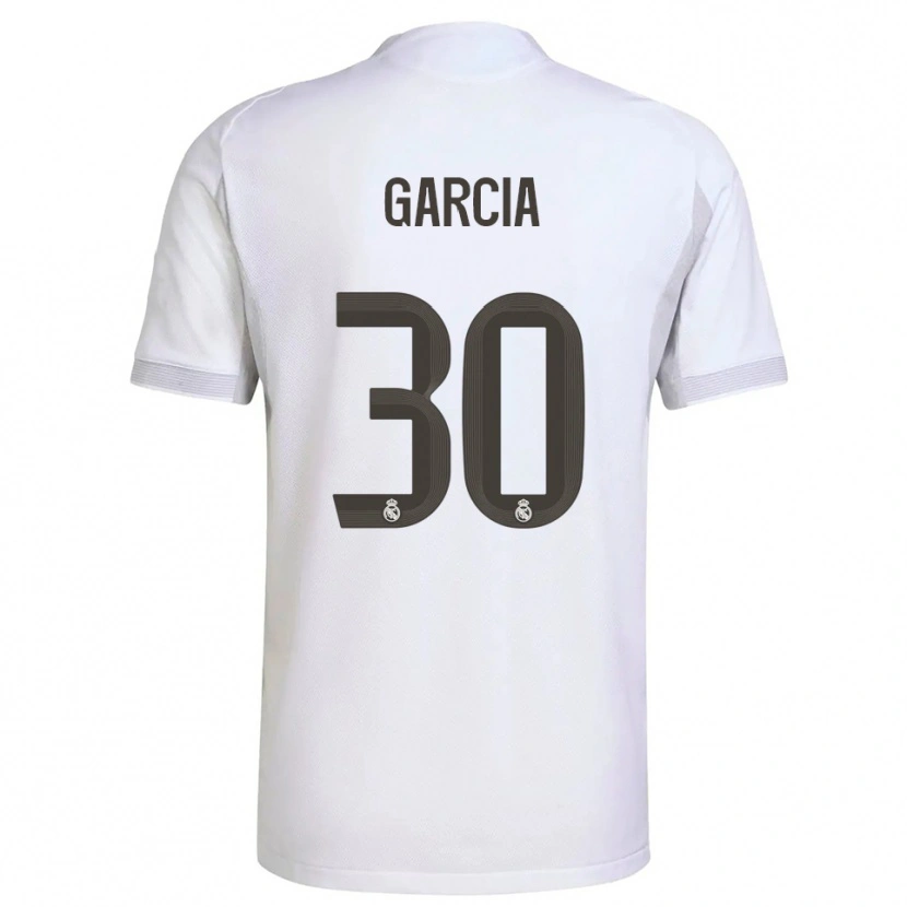 Danxen Män Gonzalo García #30 Vit Gul Hemmatröja Matchtröjor 2025/26 Tröjor T-Tröja