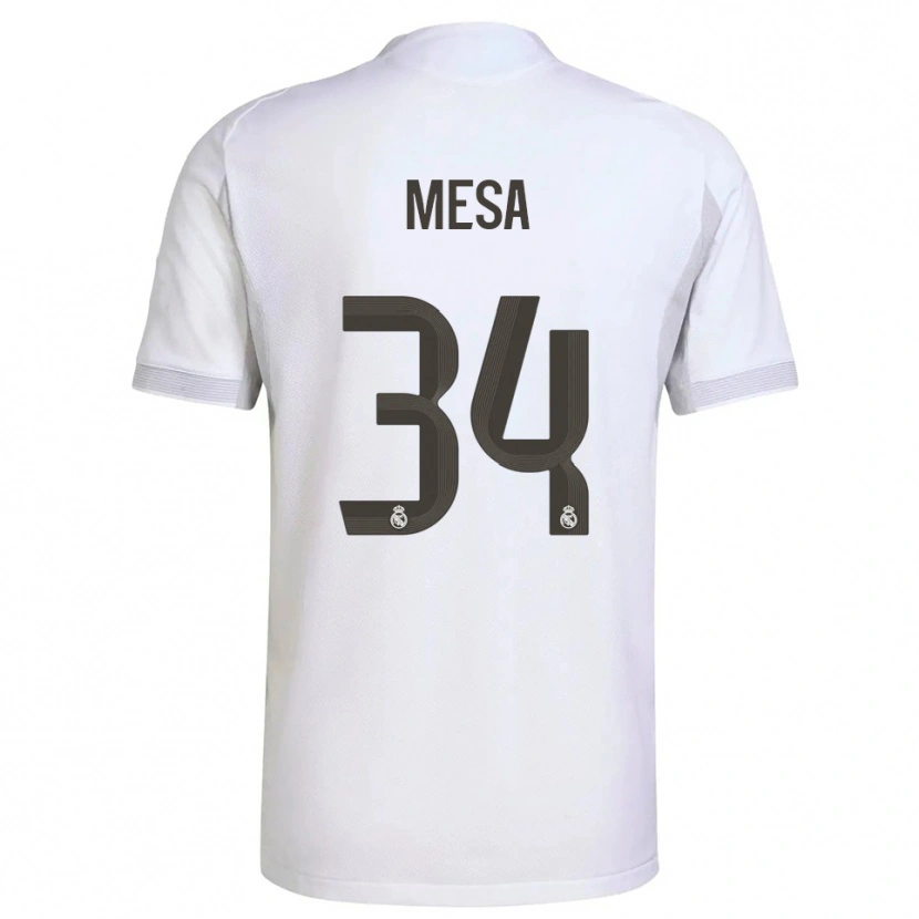 Danxen Män Óscar Mesa #34 Vit Gul Hemmatröja Matchtröjor 2025/26 Tröjor T-Tröja
