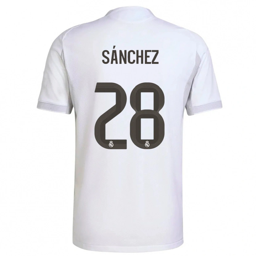 Danxen Män Álex Sánchez #28 Vit Gul Hemmatröja Matchtröjor 2025/26 Tröjor T-Tröja