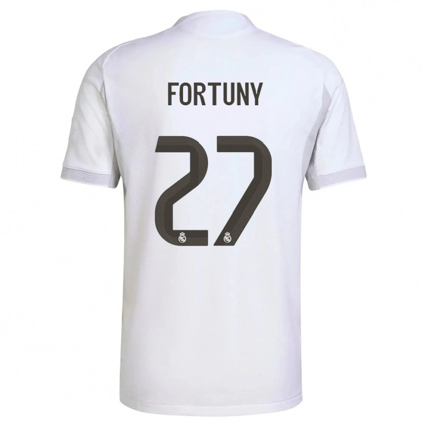 Danxen Män Pol Fortuny #27 Vit Gul Hemmatröja Matchtröjor 2025/26 Tröjor T-Tröja