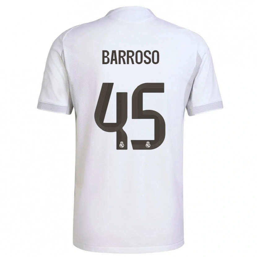 Danxen Män Jaime Barroso #45 Vit Gul Hemmatröja Matchtröjor 2025/26 Tröjor T-Tröja