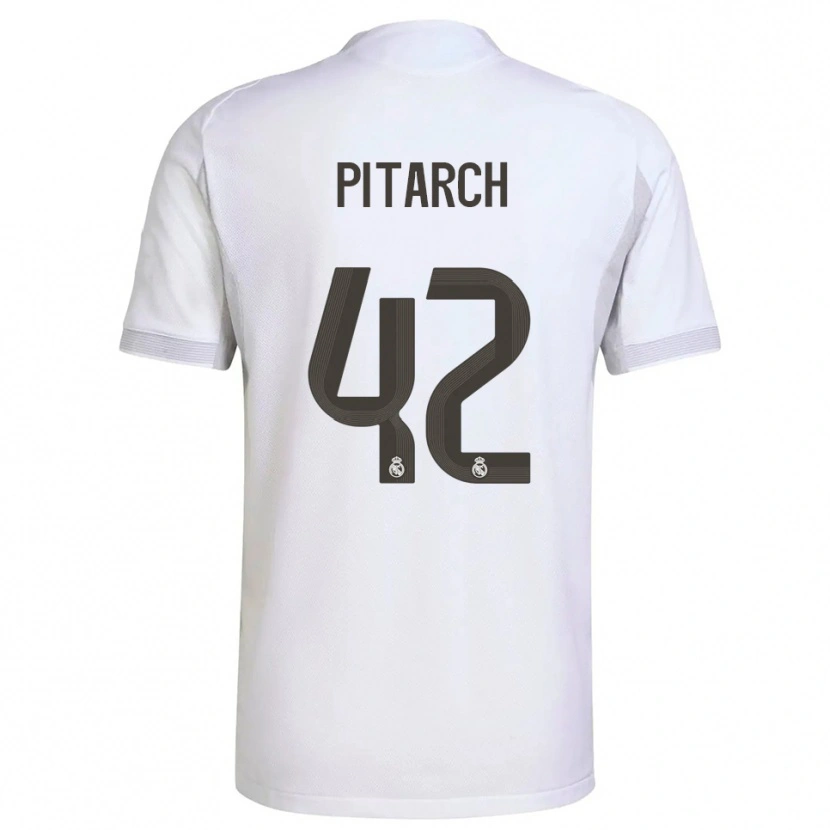 Danxen Män Thiago Pitarch #42 Vit Gul Hemmatröja Matchtröjor 2025/26 Tröjor T-Tröja