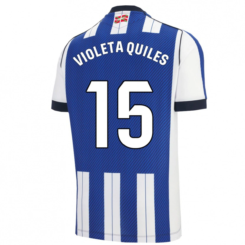 Danxen Män Violeta Quiles #15 Blå Vit Hemmatröja Matchtröjor 2025/26 Tröjor T-Tröja