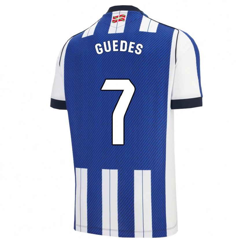 Danxen Män Gonçalo Guedes #7 Blå Vit Hemmatröja Matchtröjor 2025/26 Tröjor T-Tröja