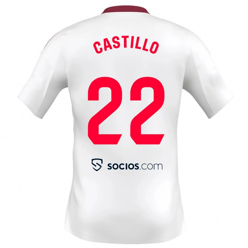 Danxen Män José Castillo #22 Vit Röd Hemmatröja Matchtröjor 2025/26 Tröjor T-Tröja