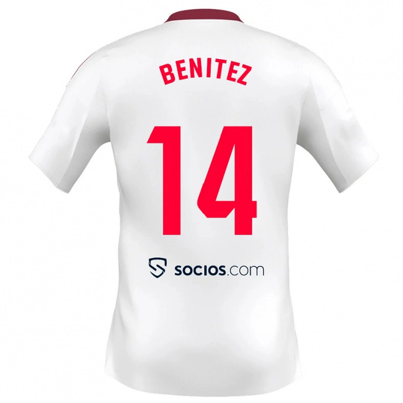 Danxen Män Emilio Benítez #14 Vit Röd Hemmatröja Matchtröjor 2025/26 Tröjor T-Tröja