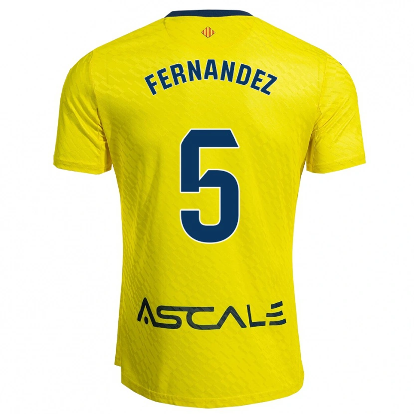 Danxen Män Álvaro Fernández #5 Gul Marinblå Hemmatröja Matchtröjor 2025/26 Tröjor T-Tröja