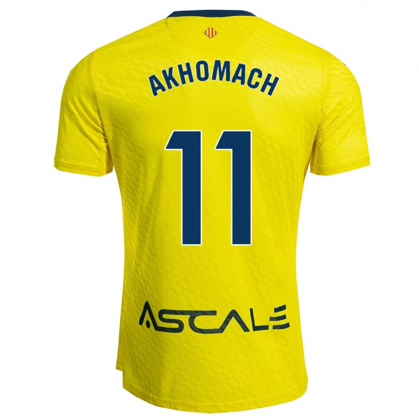 Danxen Män Ilias Akhomach #11 Gul Marinblå Hemmatröja Matchtröjor 2025/26 Tröjor T-Tröja