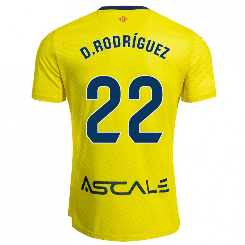Danxen Män Daniel Rodríguez #22 Gul Marinblå Hemmatröja Matchtröjor 2025/26 Tröjor T-Tröja