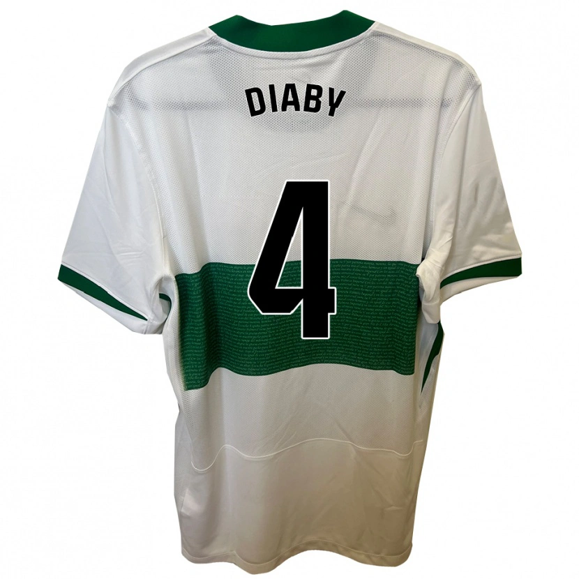 Danxen Män Bambo Diaby #4 Vit Grön Hemmatröja Matchtröjor 2025/26 Tröjor T-Tröja