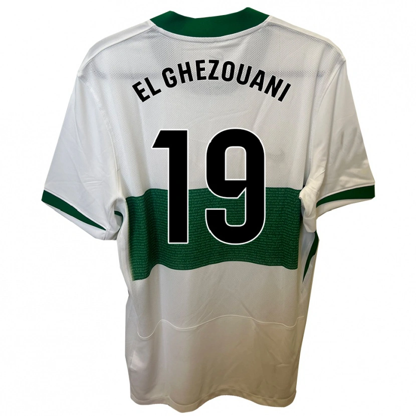 Danxen Män Mourad El Ghezouani #19 Vit Grön Hemmatröja Matchtröjor 2025/26 Tröjor T-Tröja