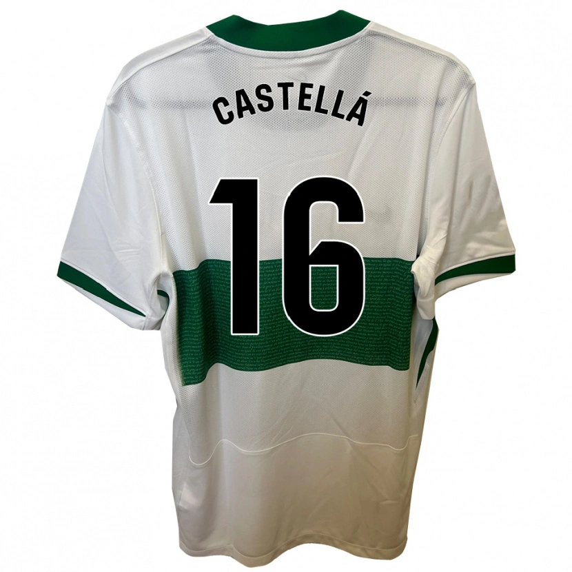 Danxen Män Didac Castellá #16 Vit Grön Hemmatröja Matchtröjor 2025/26 Tröjor T-Tröja