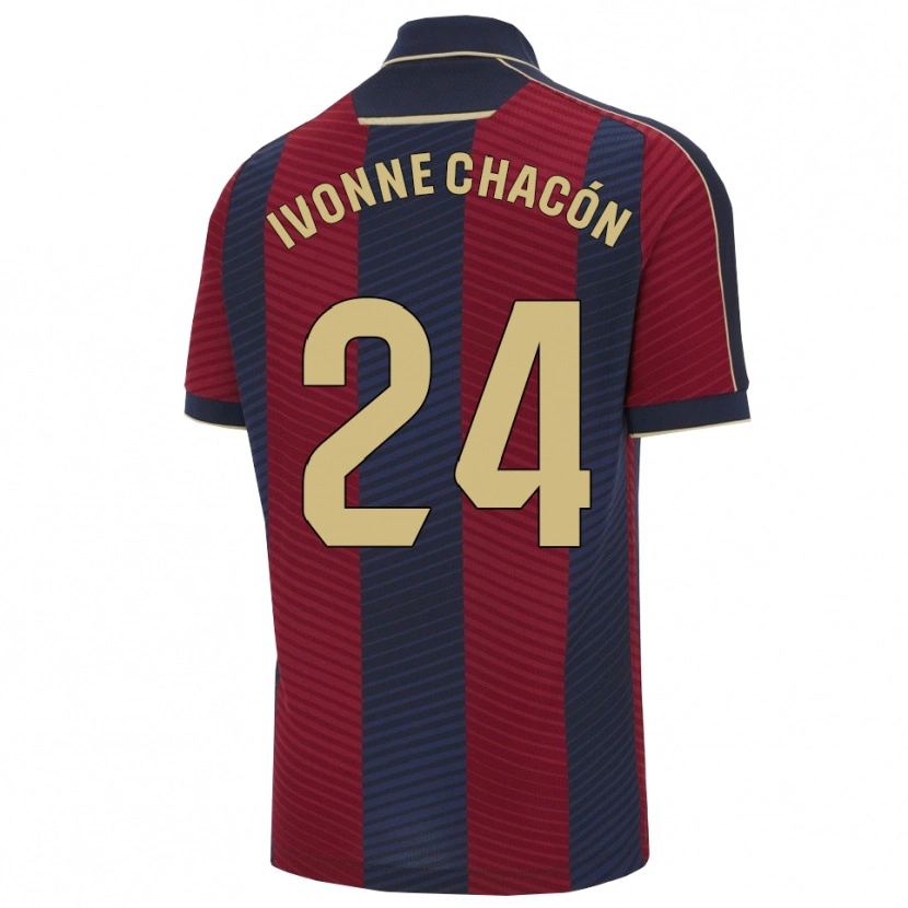 Danxen Män Ivonne Chacón #24 Röd Marinblå Hemmatröja Matchtröjor 2025/26 Tröjor T-Tröja