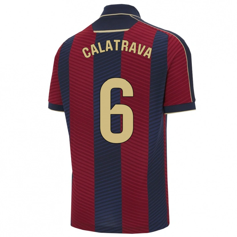 Danxen Män Alberto Calatrava #6 Röd Marinblå Hemmatröja Matchtröjor 2025/26 Tröjor T-Tröja
