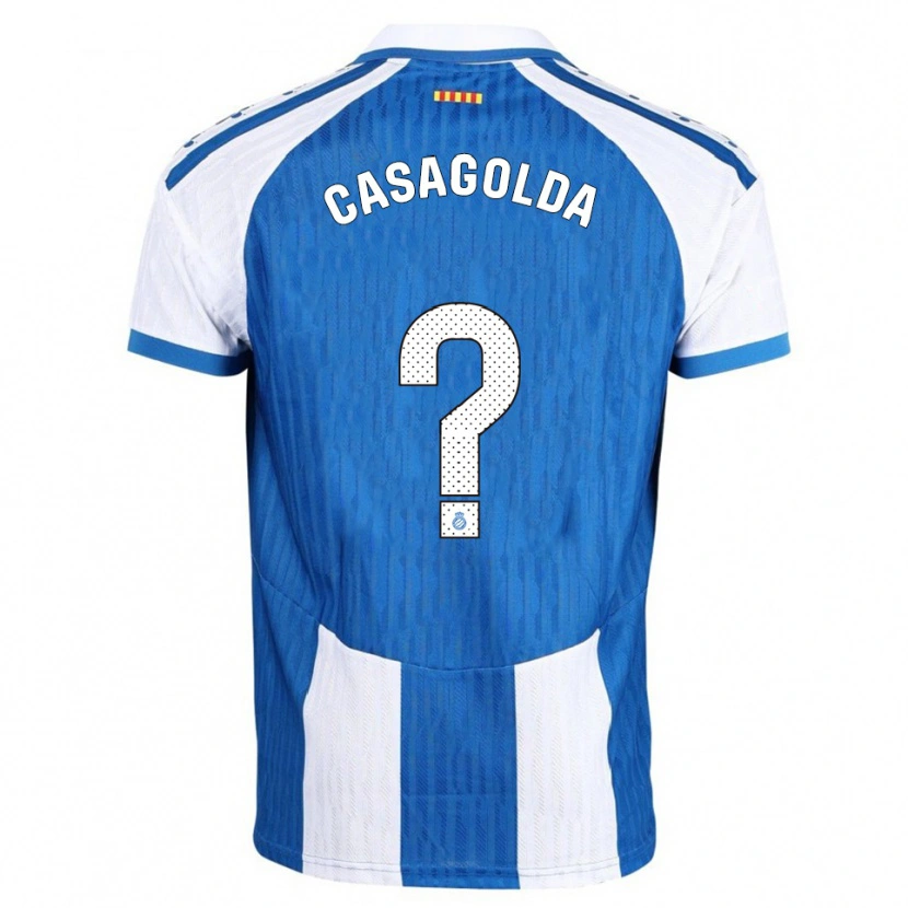 Danxen Män Pau Casagolda #0 Blå Vit Hemmatröja Matchtröjor 2025/26 Tröjor T-Tröja