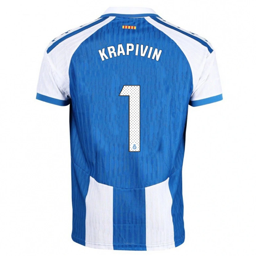 Danxen Män Yegor Krapivin #1 Blå Vit Hemmatröja Matchtröjor 2025/26 Tröjor T-Tröja