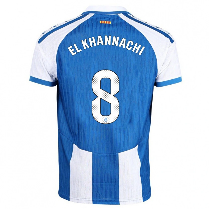 Danxen Män Youssef El Khannachi #8 Blå Vit Hemmatröja Matchtröjor 2025/26 Tröjor T-Tröja