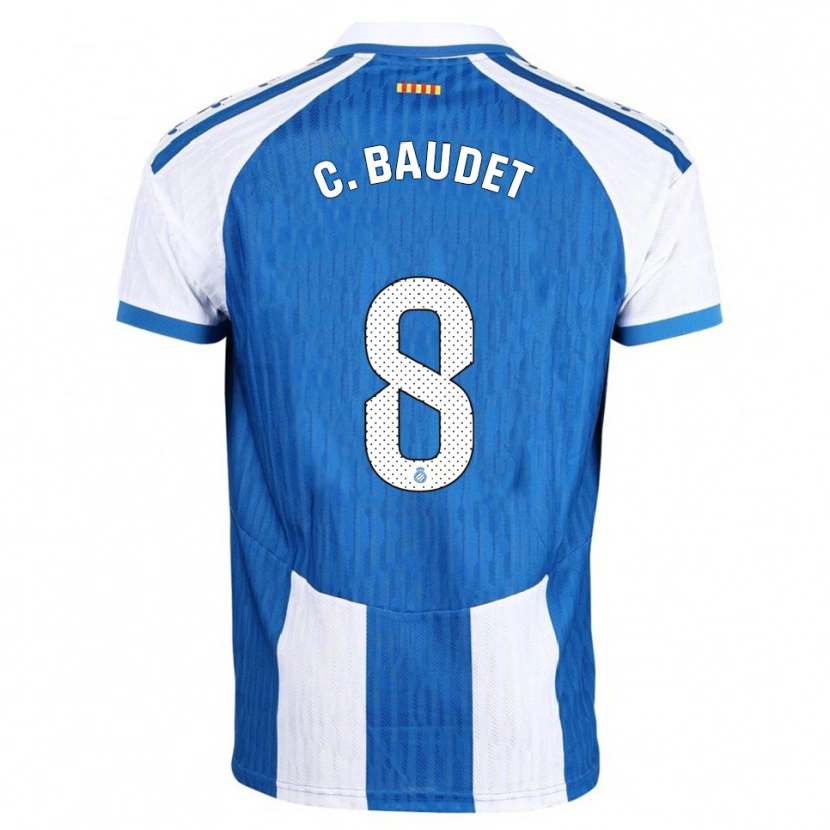 Danxen Män Cristina Baudet Lucena #8 Blå Vit Hemmatröja Matchtröjor 2025/26 Tröjor T-Tröja
