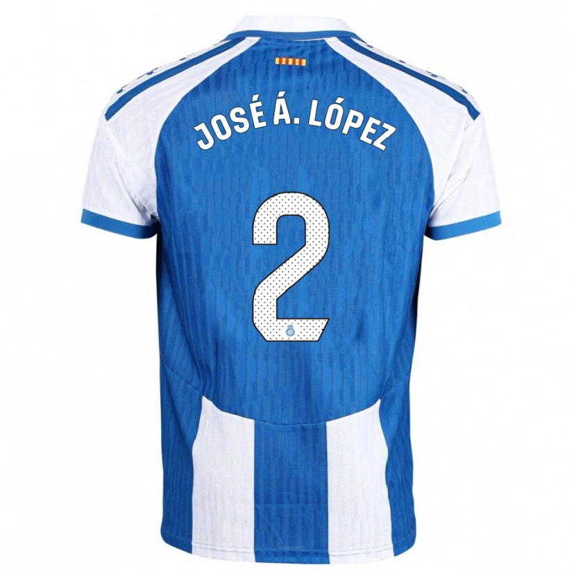 Danxen Män José Ángel López #2 Blå Vit Hemmatröja Matchtröjor 2025/26 Tröjor T-Tröja
