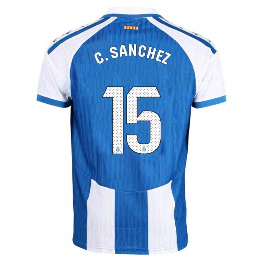 Danxen Män Carlos Sánchez #15 Blå Vit Hemmatröja Matchtröjor 2025/26 Tröjor T-Tröja