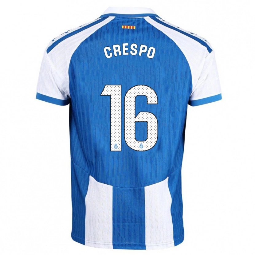 Danxen Män Hugo Crespo #16 Blå Vit Hemmatröja Matchtröjor 2025/26 Tröjor T-Tröja