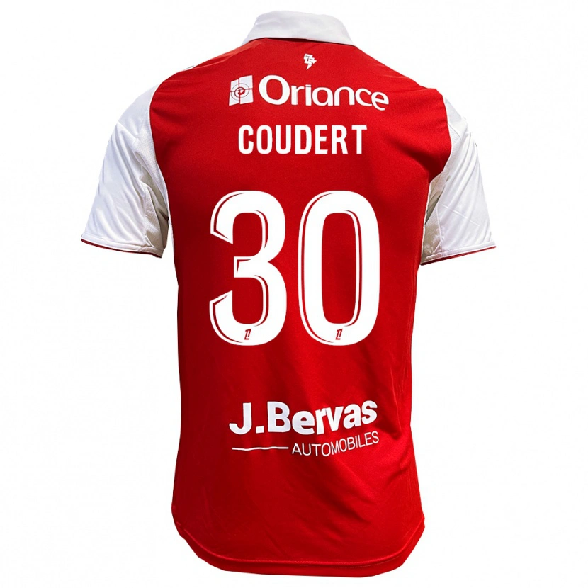 Danxen Män Grégoire Coudert #30 Röd Vit Hemmatröja Matchtröjor 2025/26 Tröjor T-Tröja