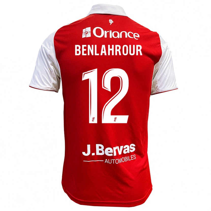 Danxen Män Ilyes Benlahrour #12 Röd Vit Hemmatröja Matchtröjor 2025/26 Tröjor T-Tröja